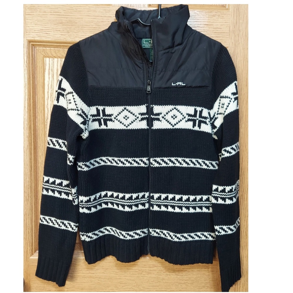 Lauren Active Ralph Lauren Fair Isle Full Zip Hybrid Sweater Jacket Women Medium